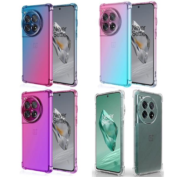 OnePlus 12 Klar Design - Maximalt Skydd, Minimalistisk Look Rosa/Lila