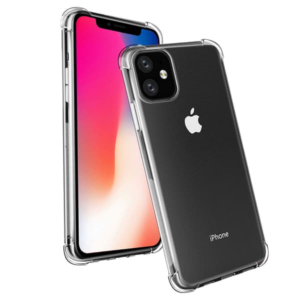 Støtdempende Silikondeksel med Skjermbeskytter iPhone 11 Transparent