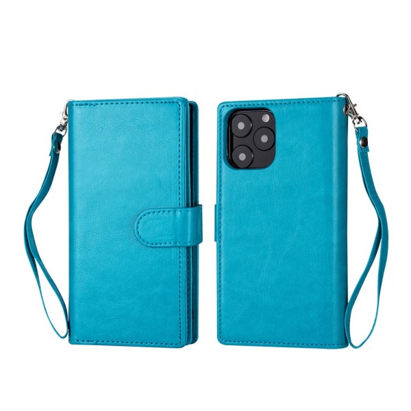 Stilig, glatt 9-korts lommebokdeksel - iPhone 13 Pro Max Brun