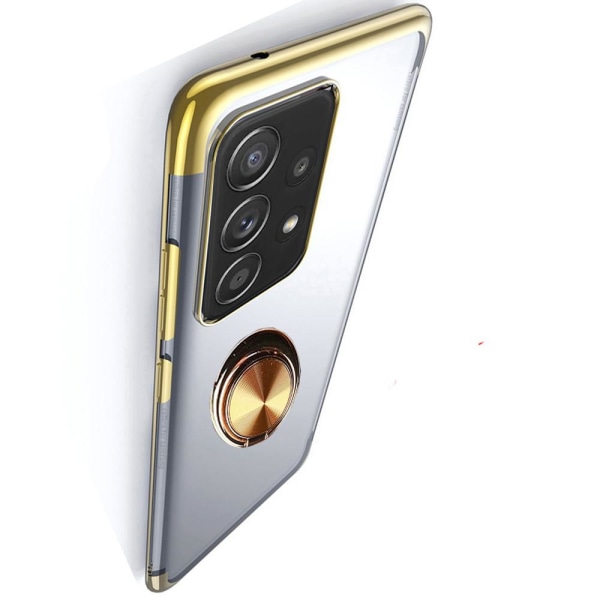 Stilrent Praktiskt Skal med Ringhållare - Samsung Galaxy A72 Guld