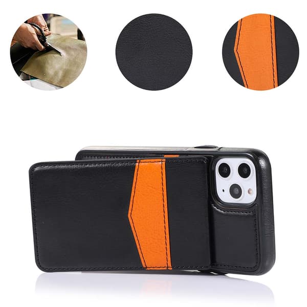 Glat LEMAN-cover med kortrum - iPhone 11 Rosaröd