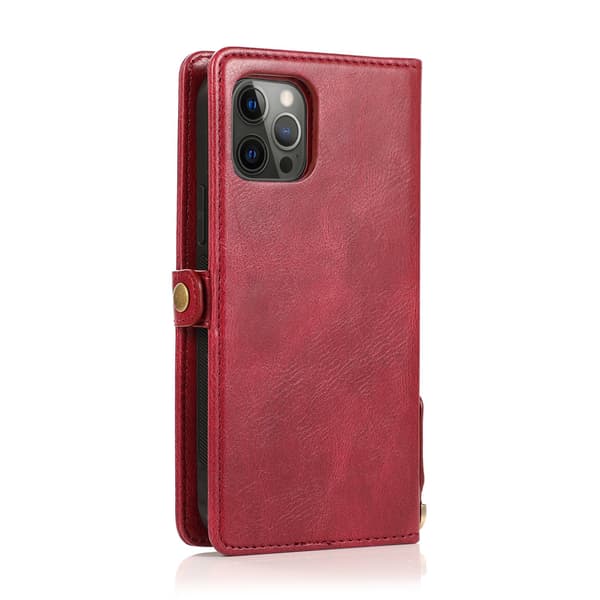 Elegant plånboksfodral i läder för iPhone 15 Pro Max Brun