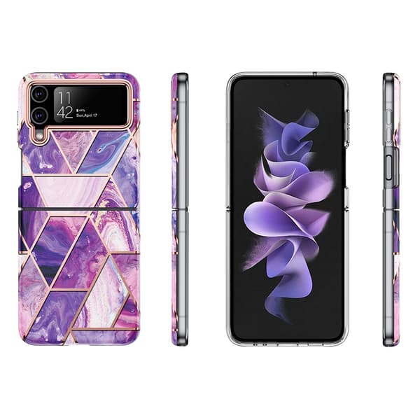 Eksklusivt Marmordeksel - Samsung Galaxy Z Flip 4 Rosa