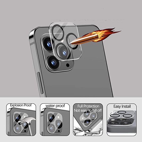 2-PACK Korkealaatuinen kameran linssin suojus iPhone 12 Pro Max Transparent/Genomskinlig