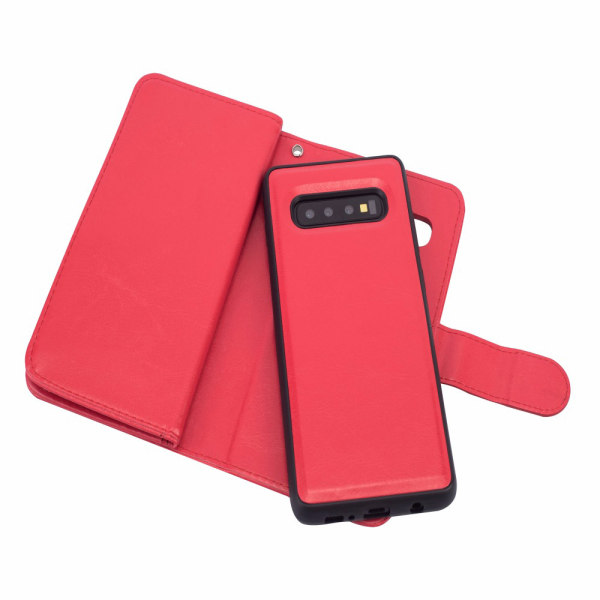 Genomt�nkt Pl�nboksfodral 9-Kort - Samsung Galaxy S10E Röd