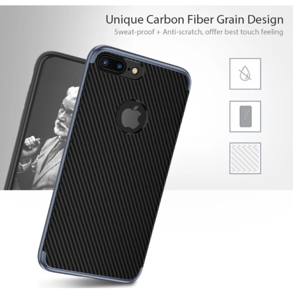 Stilig deksel til iPhone 6/6S fra FLOVEME's (CARBON-serien) Silver