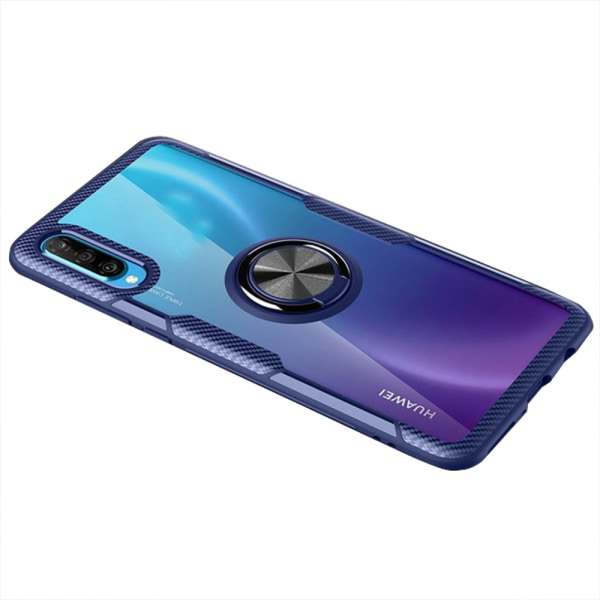 Smidigt Skyddsskal med Ringhållare LEMAN - Samsung Galaxy A70 Mörkblå