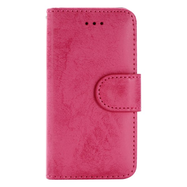 iPhone 5/5S/SE - Silk-Touch-suojakuori lompakolla ja kuorella Rosa