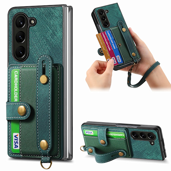 Samsung Galaxy Z Fold 6 - Smart skydd med plånbok & stativ Grön