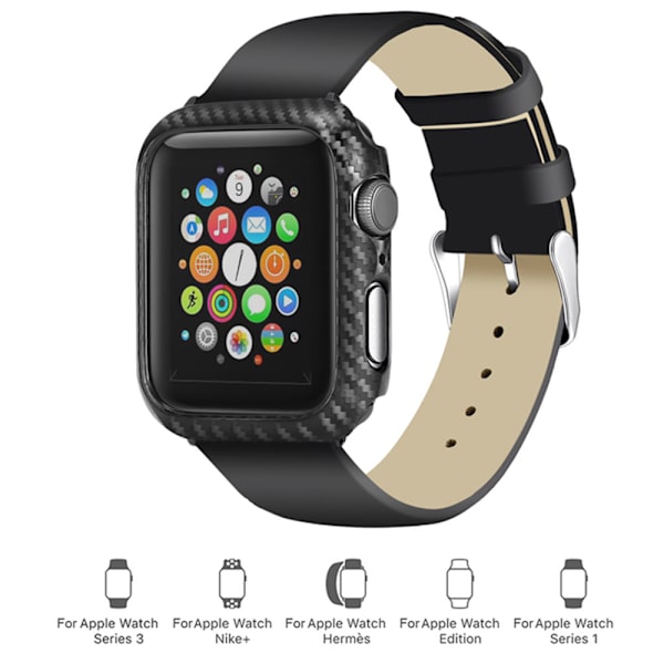 iWatch 4/5 - Skyddande Skal i Karbonfiber Svart 44mm