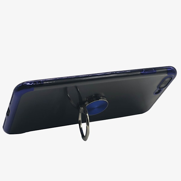 Skyddande Silikonskal med Ringh�llare - iPhone 7 Plus Blå