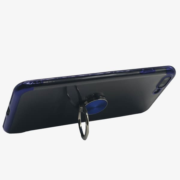 Skyddande Silikonskal med Ringh�llare - iPhone 7 Plus Svart