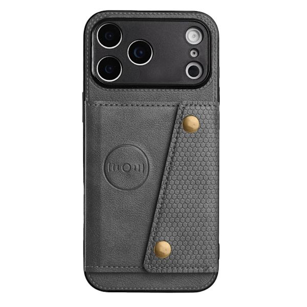 iPhone 17 Pro Max PU-Lädskal  Kortförvaring & Ställfunktion Röd