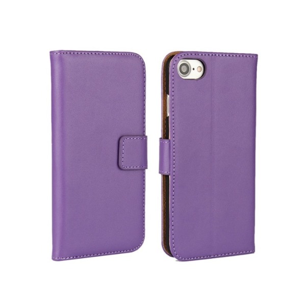 Stilig VINTAGE lommebokdeksel i skinn til iPhone 6/6S Lila
