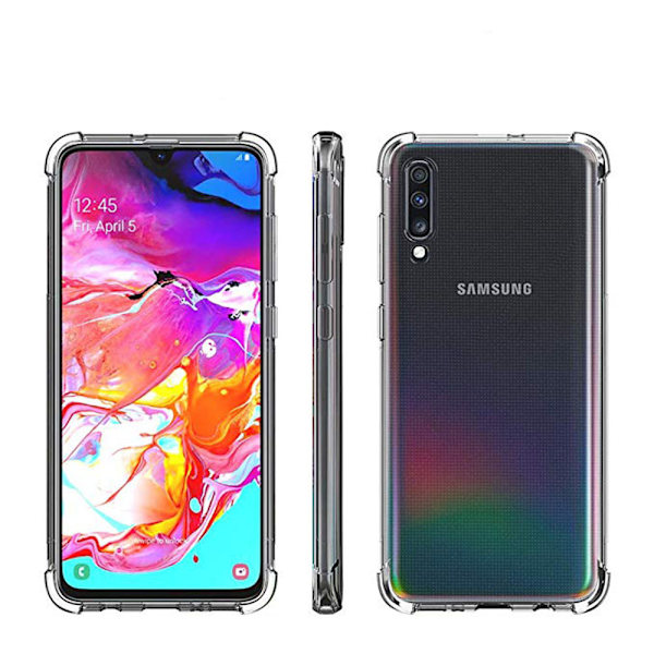 Praktiskt Skyddande Silikonskal - Samsung Galaxy A70 Transparent/Genomskinlig