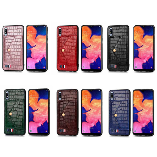 Robust Skyddsskal Korthållare - Samsung Galaxy A10 Röd