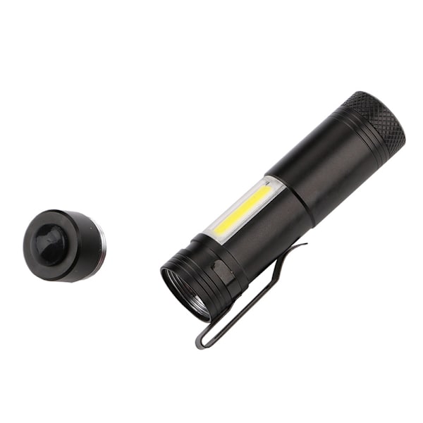 Mini COB LED Liten och Smidig Ficklampa Svart