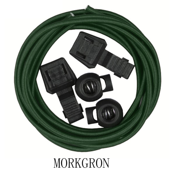 Elastiska Skosnören (Hög Kvalitet) 100cm Grön