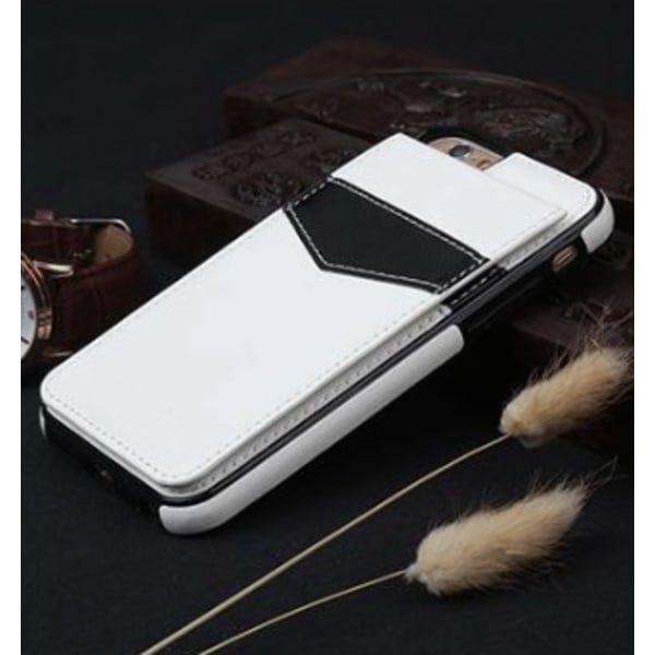 iPhone 6/6Splus Elegant Lærveske med lommebok/kortrom HVIT Vit