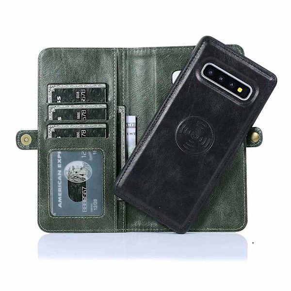 Smooth Double Wallet Case - Samsung Galaxy S10 Plus Mörkblå