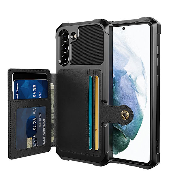 Älykäs ja näppärä kuori korttipaikalla - Samsung Galaxy S21 FE Blå