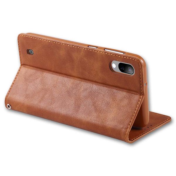 Exklusivt Retro Plånboksfodral - Samsung Galaxy A10 Mörkbrun