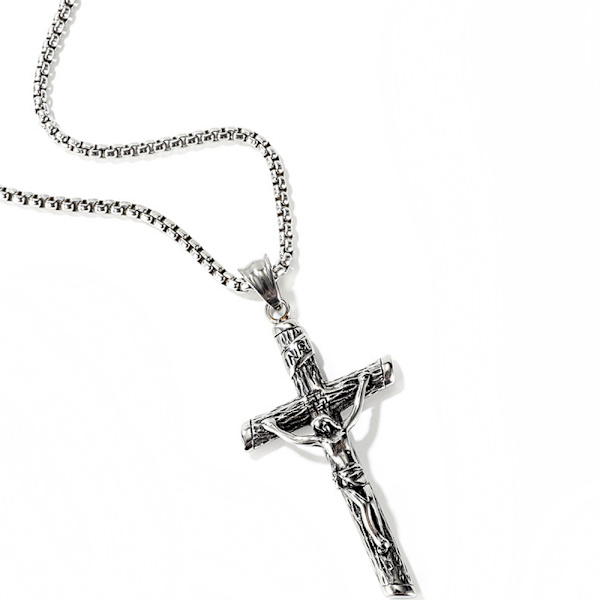 Ristiriipus (Jeesus) - Ruostumaton teräs Silver
