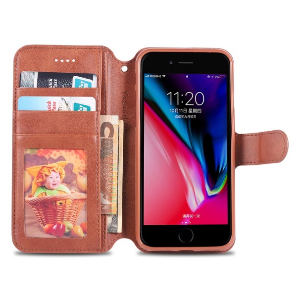 Käytännöllinen Smart Wallet -kotelo - iPhone 6/6S Brun