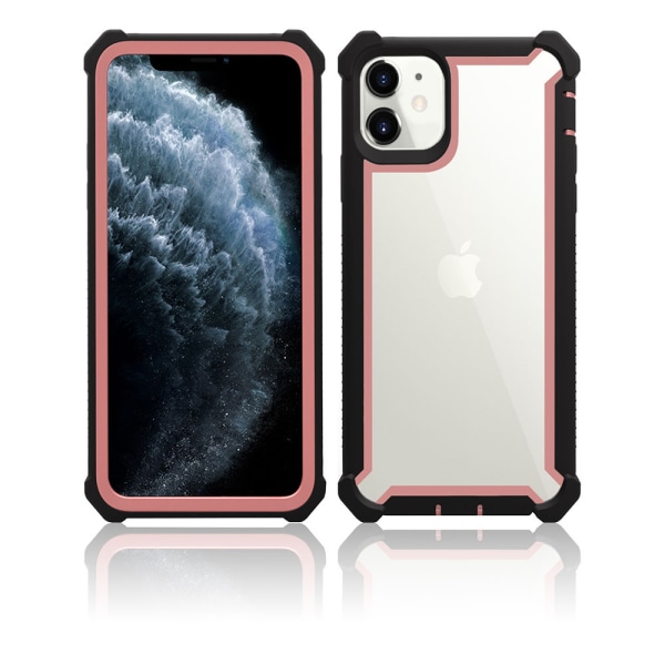 Robust stilfuldt cover (tykke hjørner) - iPhone 11 Svart/Rosé