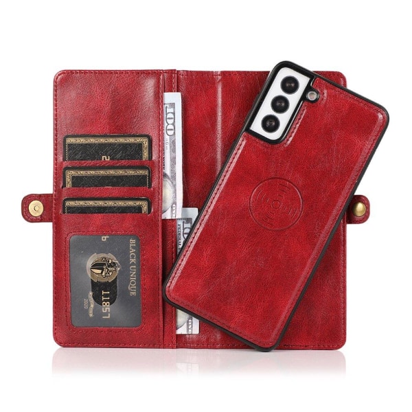 Sileä 2-1 lompakkokotelo - Samsung Galaxy S21 Plus Röd