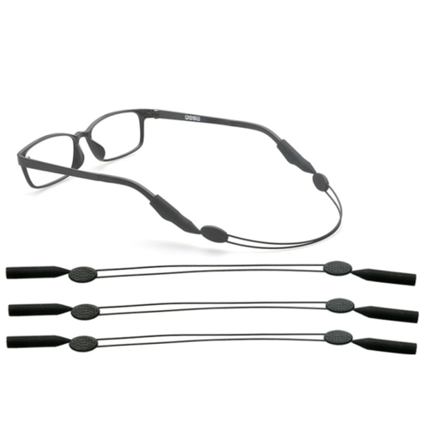Sileä ja säädettävä silmälasijohto (Seniilijohto) Svart Barn 21-29cm