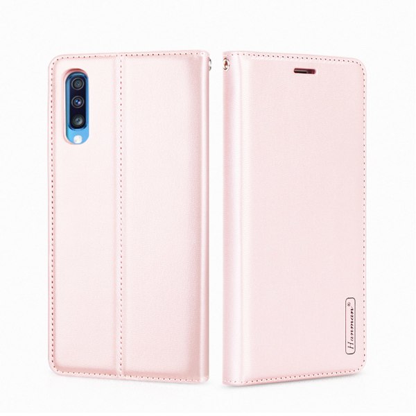 Käytännöllinen Hanman Wallet -kotelo - Samsung Galaxy A70 Rosaröd