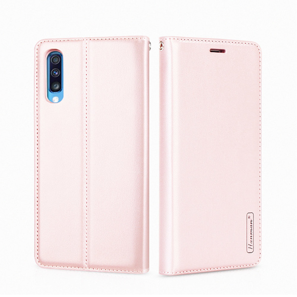 Praktiskt Hanman Plånboksfodral - Samsung Galaxy A70 Rosaröd