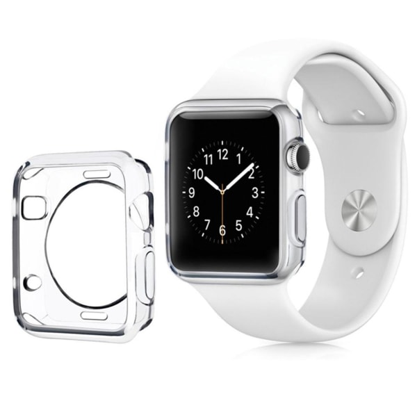Iskuja vaimentava Apple Watch Series 1/2/3 silikonikuori Transparent/Genomskinlig 42mm