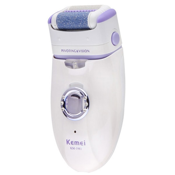 Kemei KM-1981 Effektiv 3-i-1 epilatorbarbermaskin Fotpleie Vit