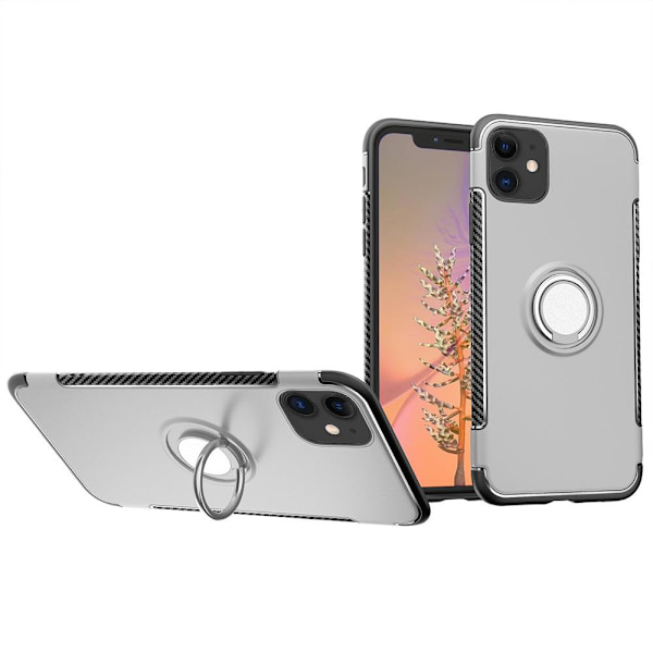 iPhone 12 - Skal med Ringhållare Silver