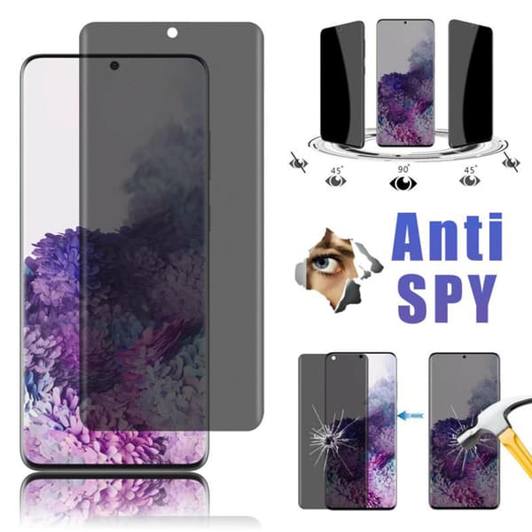 3-PACK Näytönsuoja Anti-Spy 3D 0,3mm Samsung Galaxy S22 Ultra Svart