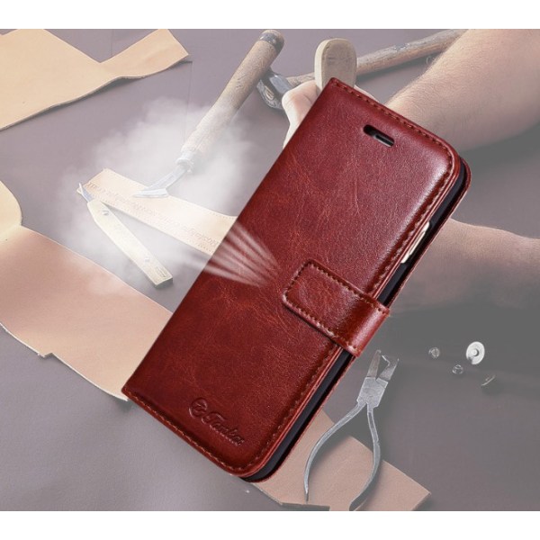 iPhone 7 PLUS - Exklusivt Praktiskt Plånboksfodral (MAX SKYDD) Röd