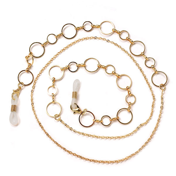 Elegant Glasögon-Kedja (Senilsnöre) Guld Kristall