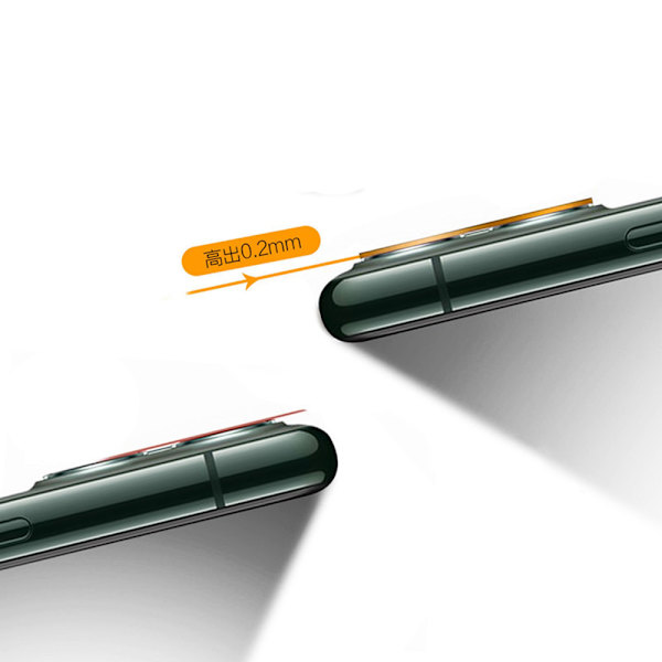 Bakre Kameralinsskydd 3-PACK iPh 11 Pro Max 9H 2.5D FullCover Transparent/Genomskinlig