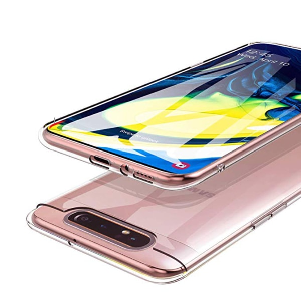 Samsung Galaxy A80 - Stilfuldt Floveme Silikone Cover Transparent/Genomskinlig