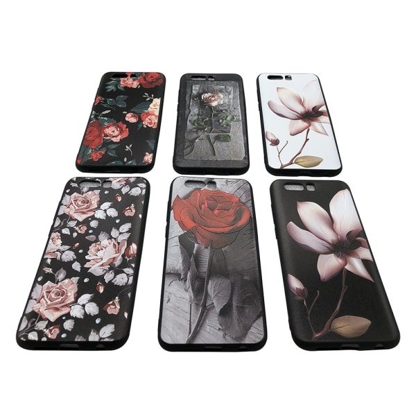 LEMAN cover med blomstermotiv til Huawei Honor 9 4