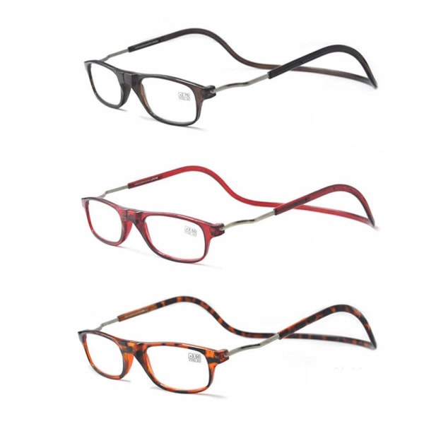 Læsebriller med magnetisk fastgørelse Brun 3.0