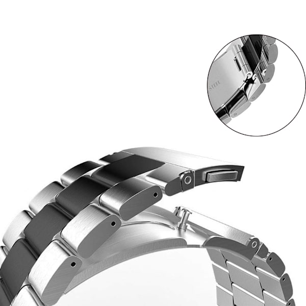 Klocklänk Robust Smart 22MM Rostfritt Stål Silver
