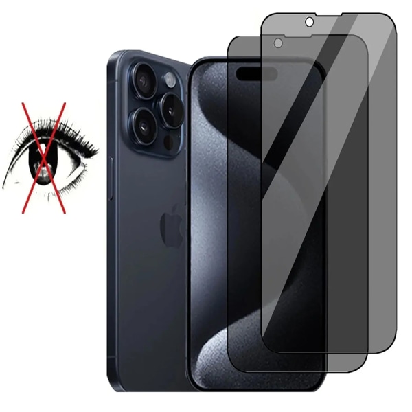 iPhone 15 Pro - Skærmbeskytter 2.5D Black Spy