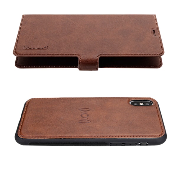 iPhone X/XS - Tehokas lompakkokotelo, jossa on kaksi toimintoa Blå