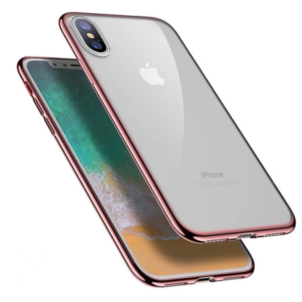 iPhone X - Electro Plated Skal Stilrent Silikonskal Röd