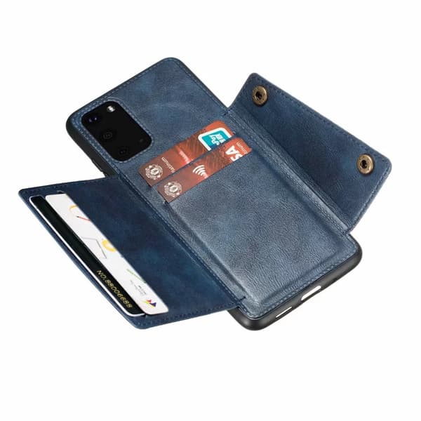 Glat cover med kortholder - Samsung Galaxy S20 Plus Grå