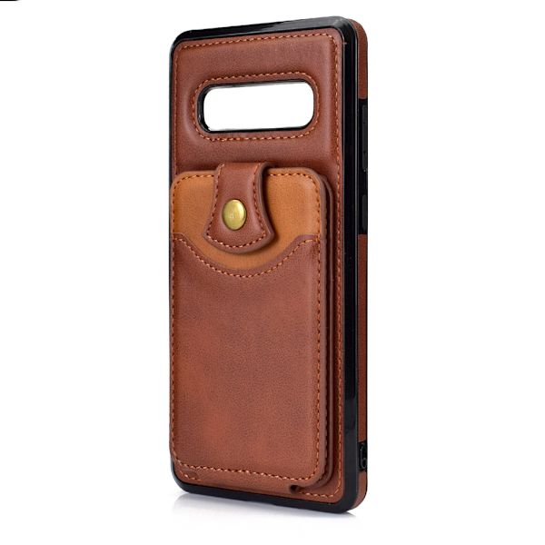 Glat stilfuldt cover med kortrum - Samsung Galaxy S10 Plus Mörkblå