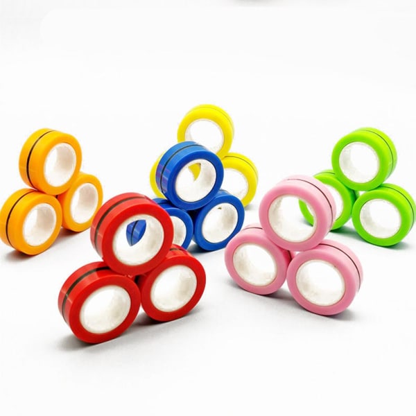 Fidget Toy / Spinner Magnetic Rings / Magic Rings Orange